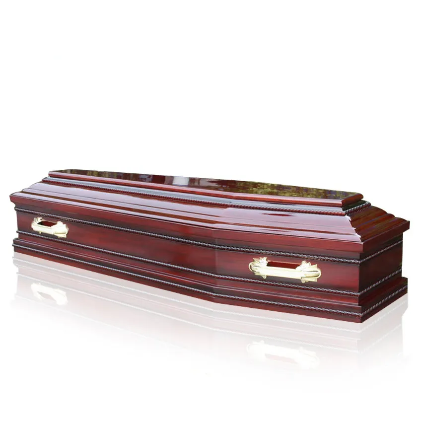 JS-E044 Suprimentos Funeral caixão de madeira em Estilo Europeu