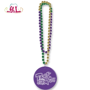 Promotional Mardi Gras Medallion NecklacenCustom Logo Beads