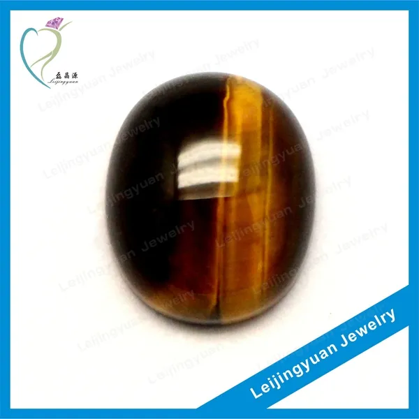 Oval Cabochon Kuning Alami Tiger Eye Batu untuk Membuat Perhiasan