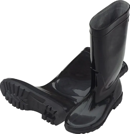Risingsun PVC Boots with Cotton Lining Plus Size Rainboots Non-slip Industrial Half Boots Unisex Waterproof Shoes