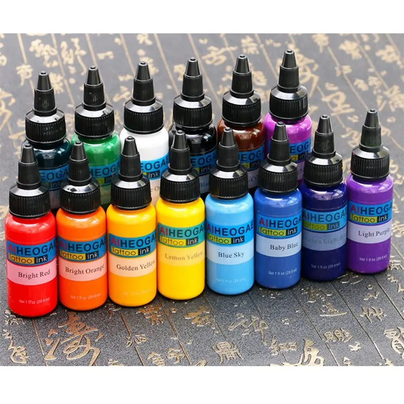 Tattoo Ink Set 30ml/Flasche permanent neue profession elle Tattoo Tinte Augenbrauen Microb lading Ink Permanent Makeup Pigment OEM