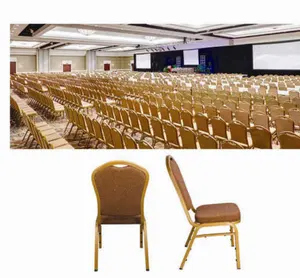 Hotel Hall Furniture Banqueting Banquet Chair Gold Iron Aluminium Metal Stacking Stackable Steel Luxury Aluminum GOLDEN Modern