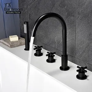 Kaiping grifo de cobre de alta calidad negro mate bañera de grifo cuarto de baño y ducha grifos grifo baño grifería