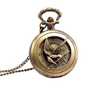 Hungry Game Love Bird Pocket Watch Pendant Pocket Quartz Watch with Gift Chain