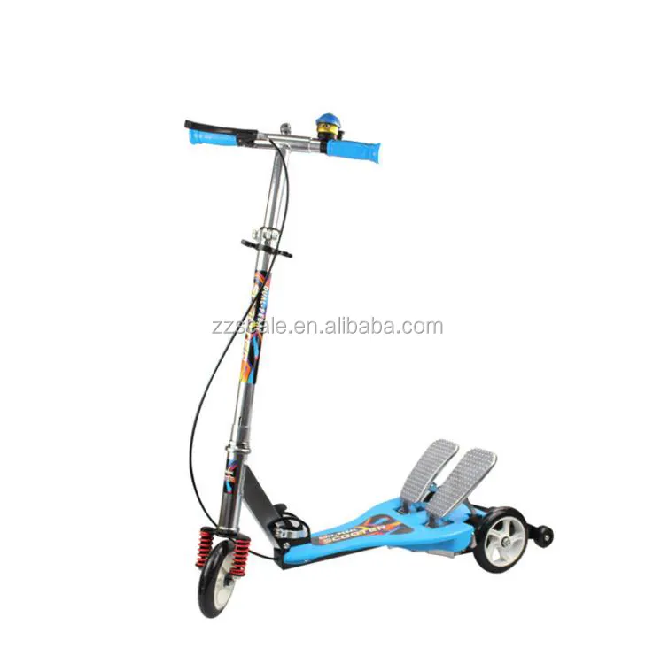 Tre ruote in PU pieghevoli per bambini giocattoli a doppio pedale monopattino