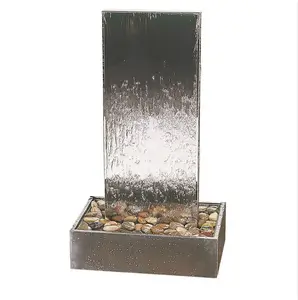 Interior stainless steel indoor water fall office water fountain for home decoration