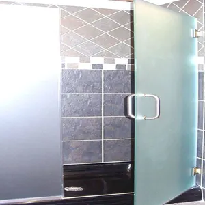 Otel kullanımı 10mm gizlilik buzlu temperli cam menteşe kapı