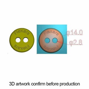 Hợp Kim Kẽm Khắc Bạc Thương Hiệu Logo Kim Loại Tùy Chỉnh <span class=keywords><strong>2</strong></span> Lỗ Nút Cho Áo Sơ Mi Quần Áo - Product Image 2