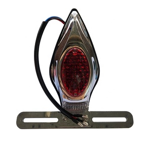 <span class=keywords><strong>Feu</strong></span> <span class=keywords><strong>arrière</strong></span> universel <span class=keywords><strong>Vintage</strong></span> en aluminium, Type goutte d'eau/larme 12V LED pour motos - Product Image 3