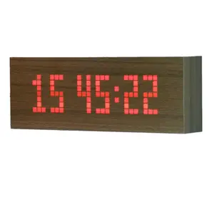 advertise message LED wooden clock