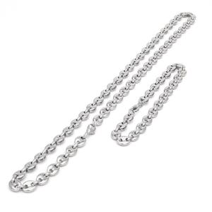 Nouveau Design Collier <span class=keywords><strong>Chaîne</strong></span> Grains <span class=keywords><strong>de</strong></span> <span class=keywords><strong>Café</strong></span> Hip-Hop en Acier Inoxydable Plaqué <span class=keywords><strong>Or</strong></span> et Couleur Argent pour Hommes - Product Image 4