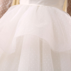 RSM66157 ruffler layeres boda de la falda vestido de la muchacha larga de mangas de <span class=keywords><strong>organza</strong></span> vestido de novia - Product Image 4