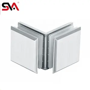 SVA-017A Stainless Steel Corner Glass Shower Screen Fixing Bracket Bathroom Door Clamp with Pipe Clip and Glass Clip