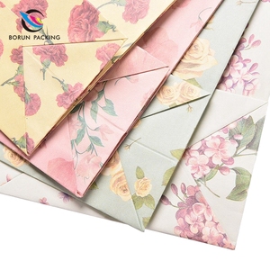 Portable Flower Printing Paperboard Gift <strong>Bag</strong> for <strong>Party</strong> Wedding Lolly <strong>Favour</strong> - Product Image 6