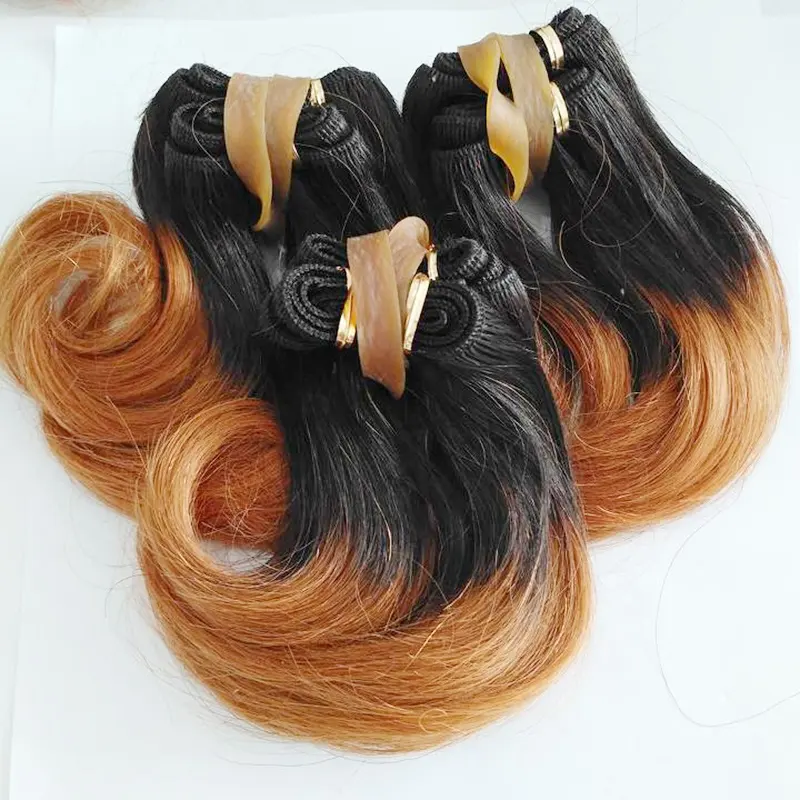 Wholesale 6inch Short Hair Weave Ombre Colors 100%Human Hair Extensions 1B/27 30 Red Blue Grey Purple