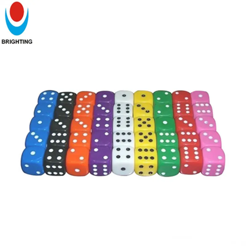 16mm d6 acrilico poliedrico Set rotondo angolo quadrato con punti Pip DND resina di legno giocattoli Multicolor In Stock gioco da tavolo personalizzato dadi