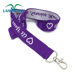 Mode Polyester Materialen Goedkope Jacquard Logo Geweven Logo Lanyard