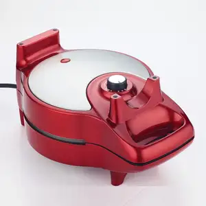 Sıcak satış kırmızı 7 in 1 elektrikli çok fonksiyonlu değiştirilebilir plaka döner Waffle makinesi