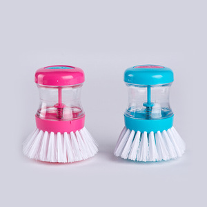 <strong>Dish</strong> <strong>Washing</strong> Cleaning Brush <strong>Soap</strong> Liquid Dispenser Round Nylon Plastic - Product Image 3