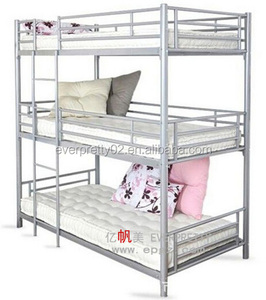 Dormitorio escolar de tres capas, litera triple de metal fuerte moderna barata para 3 personas, personal de estudiantes - Product Image 1
