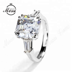 מותאם אישית 18k לבן זהב סיטונאי <span class=keywords><strong>moissanite</strong></span> טבעת - Product Image 1