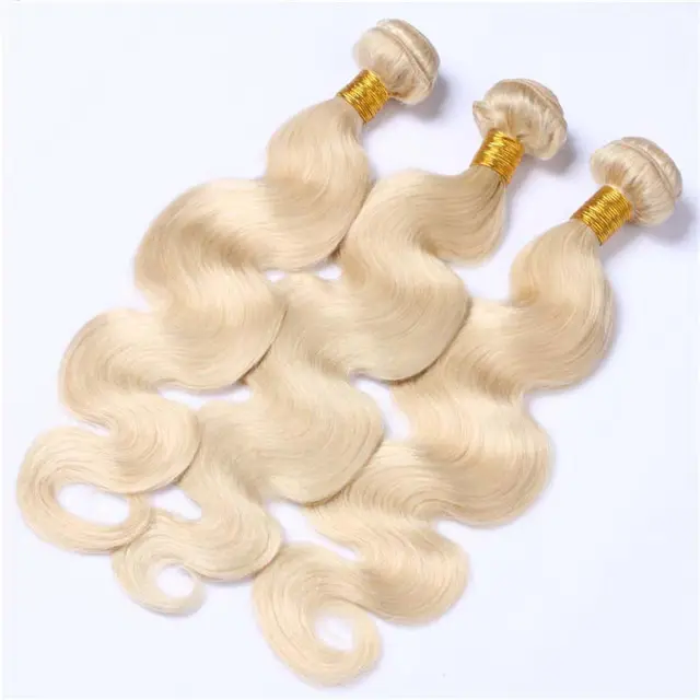 Most Popular #613 Blonde Color Hair Bundles Body Wave Virgin Human Hair Extension