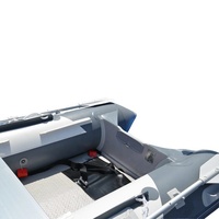 Bateau de pêche gonflable de 9,8 pieds en PVC avec plancher en fibre de verre imitation teck, radeau pneumatique, moteur hors-bord 15 CV, pour 3 personnes, idéal pour les sports nautiques