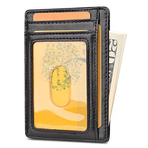 <span class=keywords><strong>Porte</strong></span>-cartes fin minimaliste, portefeuille de poche avant pour <span class=keywords><strong>homme</strong></span>, en <span class=keywords><strong>cuir</strong></span>, avec protection RFID pour cartes de crédit - Product Image 2