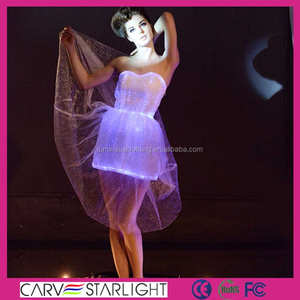 führte glasfaser leuchtende mode glow in the dark tanzen kleider - Product Image 5