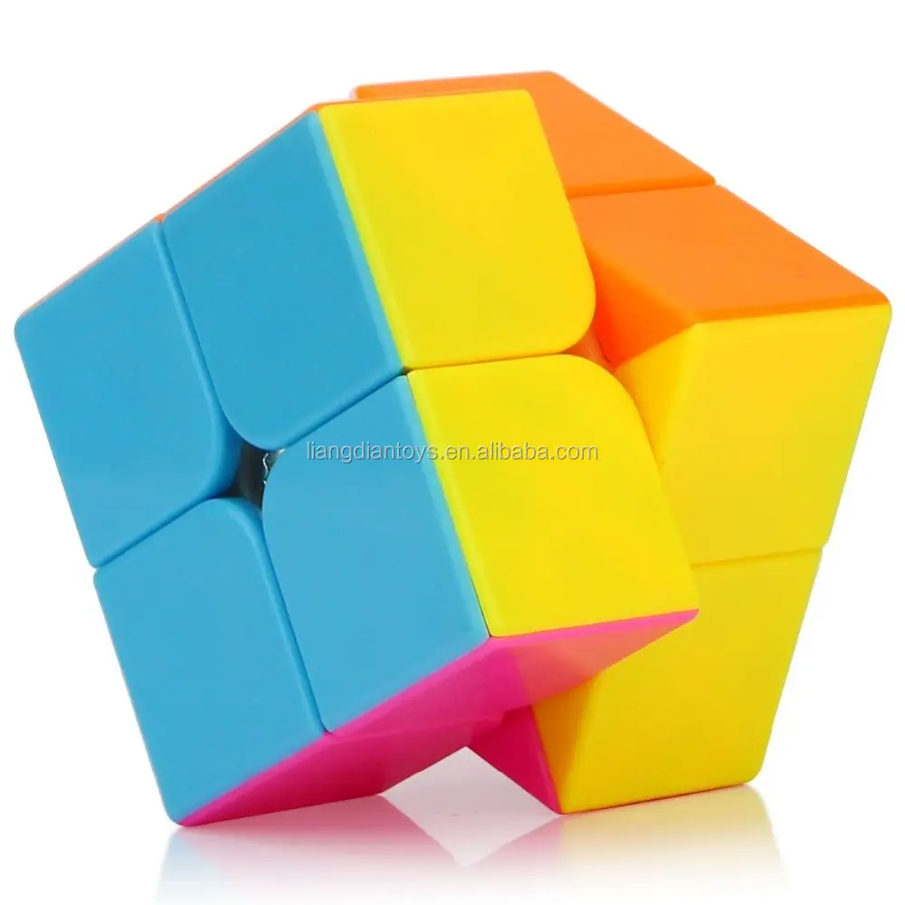 50mm Jungen 2x2 Speed Cube Sticker less Magic Cube Puzzle Spielzeug Bunt