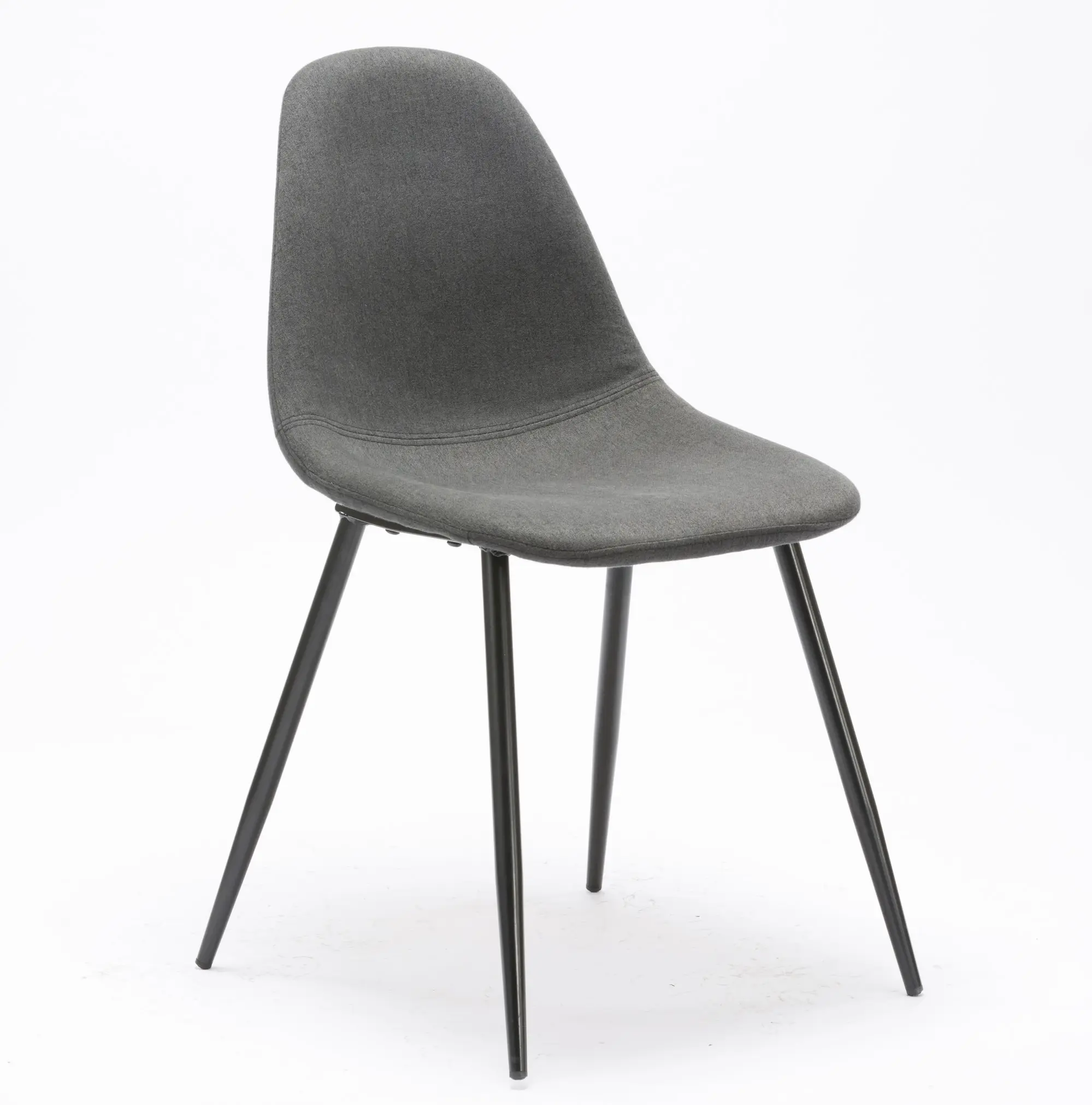 Фабрика по производству стульев из серой ткани, простой дизайн стульев для кухни, стулья из искусственной кожи для ресторана, обеденные стулья, современная ткань