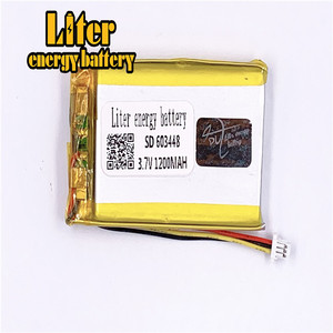 Socket 1.0-3 P 3.7 V 603448 1200 mah lipo battery Rechargeable solar li ion polymer lithium battery with PCM - Product Image 2