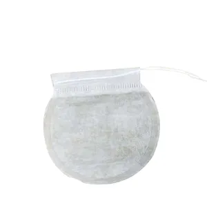 Bolsa de té de fibra de maíz redonda, biodegradable, con cordón de sellado PLA