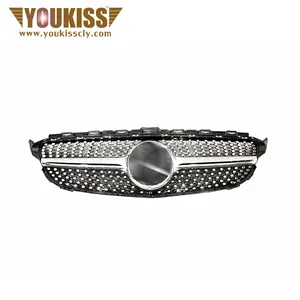 Voor Benz W205 C Klasse Grille Verandering In Mercedes Benz W205 Diamond Style Black High Guality General Front Grille