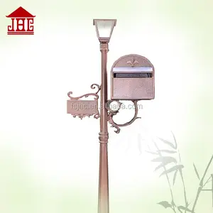 led solar mailbox/ wholesale standing lighted post mailbox/ coating design letterbox