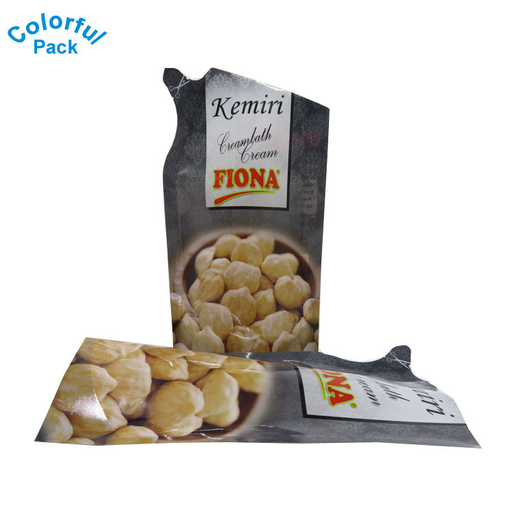 Forme personnalisée Bec Sac Plat et Stand Up Sacs écrous Doypack Poche Pour L'eau Huile De Jus Boisson