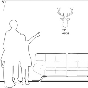 Grand <span class=keywords><strong>Papier</strong></span> Mâché Tête De Cerf Monté - Product Image 5