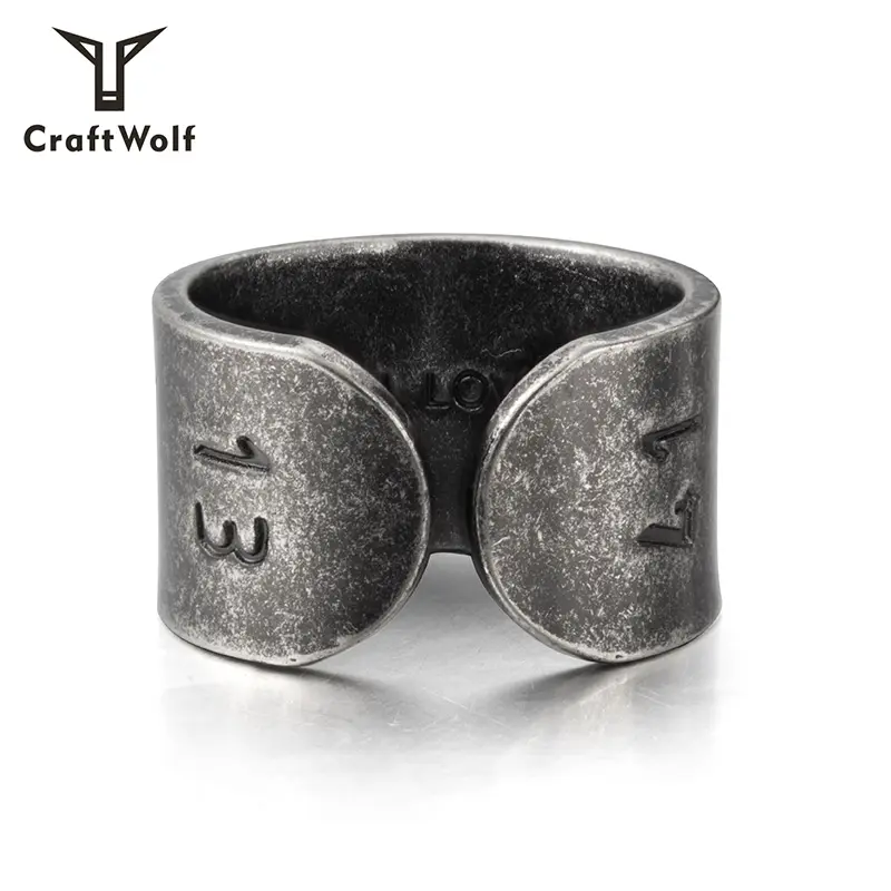Anel de dedo do aço inoxidável 316l da moda, lobo da artesanato