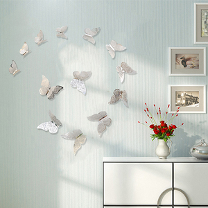 Autocollant mural personnalisé à motif papillon, décoration de salle en métal, pleine couleur, pièces - Product Image 2