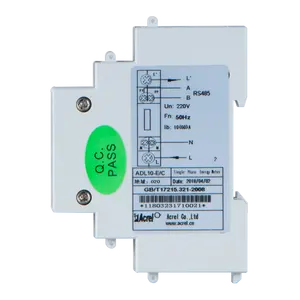 Medidor de energía de carril din monofásico, 230V 60A 18*96*70mm ADL10-E 0 ~ 9999kwh, voltímetro digital, amperímetro, medidor de potencia opcional RS485