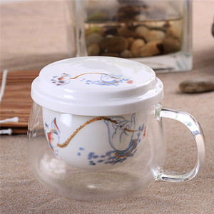 Taza de té de vasos dobles de moda de alta calidad con aislamiento de mango - Product Image 3