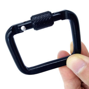 HXY-<span class=keywords><strong>Mousqueton</strong></span> en métal aluminium léger de 2 pouces, 5cm, pivotant noir, <span class=keywords><strong>autobloquant</strong></span>, en forme de carré pour porte-clés d'extérieur - Product Image 6