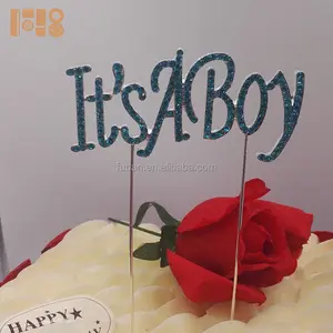 2023 new products party supplies celebration It is a boy Rhinestone cake topper for baby shower decoration