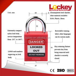 Lockey buen <span class=keywords><strong>precio</strong></span> OEM llave maestra eléctrica el plástico <span class=keywords><strong>de</strong></span> acero Candado <span class=keywords><strong>de</strong></span> <span class=keywords><strong>Seguridad</strong></span> <span class=keywords><strong>De</strong></span> nylon - Product Image 3