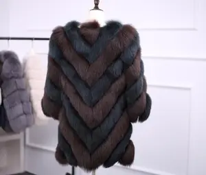 Plus Size imitation Fur Fur long Coat block Color 3xl for women wholesaler