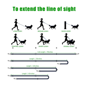 Laisse mains-libres pour chien, ceinture multifonctionnelle réglable de 6 pieds, pour la course à pied, à Double extrémité, pour les chiots - Product Image 3