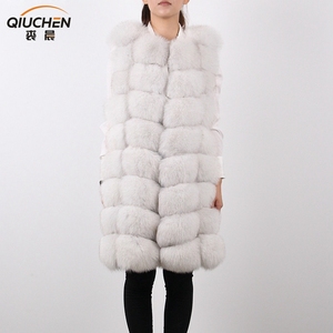 <span class=keywords><strong>Fantastique</strong></span> Mode L'ensemble de fourrure belle fille perle blanc fourrure de <span class=keywords><strong>renard</strong></span> sans manches gilet - Product Image 2