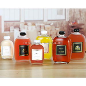 Rỗng 3Oz 4Oz 9Oz 12Oz Vuông Phẳng Sương Nước Trái Cây Chai Thủy Tinh Cho Whiskey Gin Rượu Đồ Uống Lạnh Cà Phê Sữa Trà Chai Chất Lỏng - Product Image 6