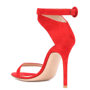 Scarpe da Sposa Bianche con Tacco Taglia 46 del 2022, Sandali Eleganti con Tacco Alto per Abiti da Sera, Scarpe Estive Rosse con Punta Aperta - Product Image 3