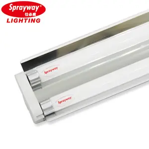 twin / double tube light fluorescent fitting with shade